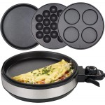 Multi Baker Deluxe- Electric Appliance with Temperature Control, 3 Interchangeable Skillets for Grilling, Baking or Dessert Making- Grilled Cheese, Omelets, Personal Pizza, Takoyaki, Sandwiches, Cake Pops & More, Great Gift