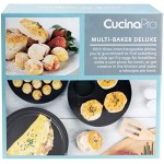 Multi Baker Deluxe- Electric Appliance with Temperature Control, 3 Interchangeable Skillets for Grilling, Baking or Dessert Making- Grilled Cheese, Omelets, Personal Pizza, Takoyaki, Sandwiches, Cake Pops & More, Great Gift