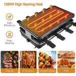 Table Grill, Korean BBQ Grill Electric Indoor Cheese Raclette, Removable Non-Stick Surface, Temperature Control & Dishwasher Safe, 1200W