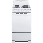 RE203W 20" Electric Range, 4 Coil Elements, White, 2.3 Cuft Oven Capacity, on Indicator Lights for Oven and Elements